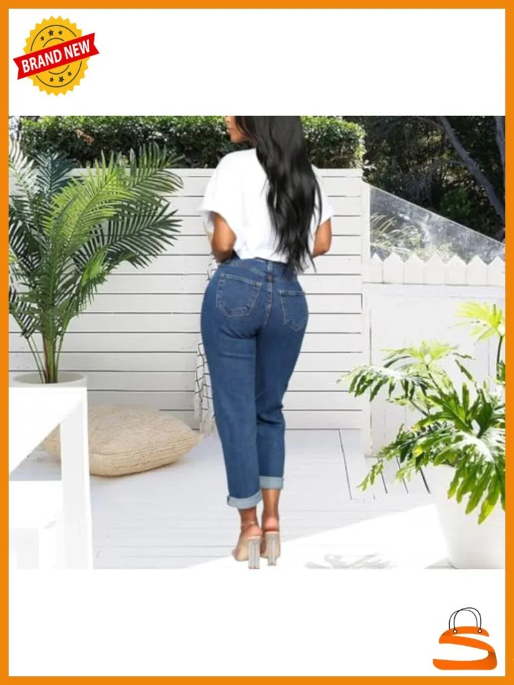 Women's Stretchy Ripped Distressed Boyfriend Jeans